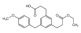 3-[3-(3-ethoxy-3-oxopropyl)-5-[(4-methoxyphenyl)methyl]phenyl]propanoic acid 1260817-90-0