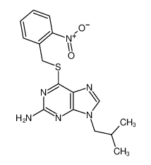 9-(2-methylpropyl)-6-[(2-nitrophenyl)methylsulfanyl]purin-2-amine 94093-93-3