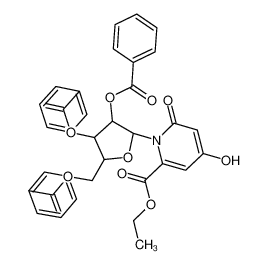 2-((benzoyloxy)methyl)-5-(6-(ethoxycarbonyl)-4-hydroxy-2-oxopyridin-1(2H)-yl)tetrahydrofuran-3,4-diyl dibenzoate