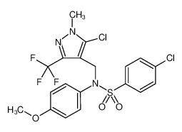 Benzenesulfonamide, 4-chloro-N-[[5-chloro-1-methyl-3-(trifluoromethyl)-1H-pyrazol-4-yl]methyl]-N-(4-methoxyphenyl)- 956706-83-5