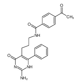 4-acetyl-N-[3-(2-amino-4-oxo-6-phenyl-1H-pyrimidin-5-yl)propyl]benzamide 17414-99-2