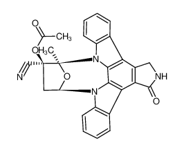 244128-18-5 (5S,6S,8R)-6-cyano-5-methyl-13-oxo-5,6,7,8,14,15-hexahydro-13H-16-oxa-4b,8a,14-triaza-5,8-methanodibenzo[b,h]cycloocta[jkl]cyclopenta[e]-as-indacen-6-yl acetate