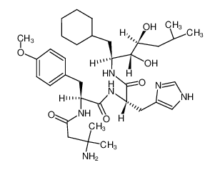 3-amino-N-[(2S)-1-[[(2S)-1-[[(2S,3R,4S)-1-cyclohexyl-3,4-dihydroxy-6-methylheptan-2-yl]amino]-3-(1H-imidazol-5-yl)-1-oxopropan-2-yl]amino]-3-(4-methoxyphenyl)-1-oxopropan-2-yl]-3-methylbutanamide 113082-98-7