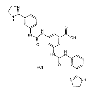 3,5-bis[[3-(4,5-dihydro-1H-imidazol-2-yl)phenyl]carbamoylamino]benzoic acid,hydrochloride