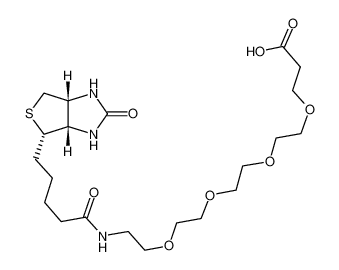 3-[2-[2-[2-[2-[5-[(3aS,4S,6aR)-2-oxo-1,3,3a,4,6,6a-hexahydrothieno[3,4-d]imidazol-4-yl]pentanoylamino]ethoxy]ethoxy]ethoxy]ethoxy]propanoic acid 721431-18-1