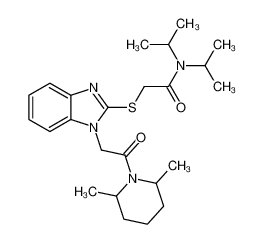 2-({1-[2-(2,6-Dimethyl-1-piperidinyl)-2-oxoethyl]-1H-benzimidazol -2-yl}sulfanyl)-N,N-diisopropylacetamide 606110-43-4