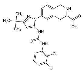 (S)-6-(3-(tert-butyl)-5-(3-(2,3-dichlorophenyl)ureido)-1H-pyrazol-1-yl)-1,2,3,4-tetrahydroisoquinoline-3-carboxylic acid