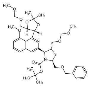 152500-47-5 3-((2R,3R,5S)-5-benzyloxymethyl-1-tert-butoxycarbonyl-3-methoxymethoxymethylpyrrolidin-2-yl)-1-((4R,5R)-5-methoxymethoxymethyl-2,2-dimethyl-1,3-dioxolane-4-carbonyl)-8-methoxyisoquinoline