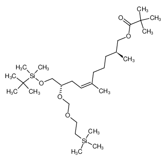 396092-38-9 (2S,9S,6Z)-10-tert-butyldimethylsilyloxy-2,6-dimethyl-9-(2-trimethylsilylethoxy)methoxydec-6-en-1-yl pivalate