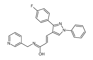 (E)-3-[3-(4-fluorophenyl)-1-phenylpyrazol-4-yl]-N-(pyridin-3-ylmethyl)prop-2-enamide 956691-12-6