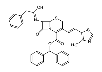 benzhydryl (6R,7R)-3-[(Z)-2-(4-methyl-1,3-thiazol-5-yl)ethenyl]-8-oxo-7-[(2-phenylacetyl)amino]-5-thia-1-azabicyclo[4.2.0]oct-2-ene-2-carboxylate