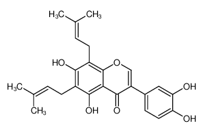6,8-二异戊烯基香豌豆苷元; 5,7,3',4'-四羟基-6,8-二异戊烯基异黄酮