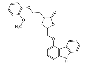 180987-80-8 spectrum, 3-(2-(2-methoxyphenoxy)ethyl)-5-((9H-carbazol-4-yloxy)methyl)oxazolidin-2-one