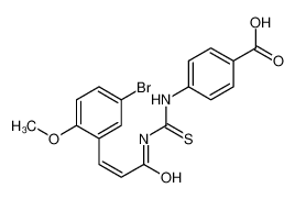 4-[3-(5-bromo-2-methoxyphenyl)prop-2-enoylcarbamothioylamino]benzoic acid 535936-56-2