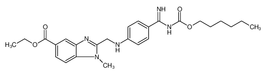 1H-​Benzimidazole-​5-​carboxylic acid, 2-​[[[4-​[[[(hexyloxy)​carbonyl]​amino]​iminomethyl]​phenyl]​amino]​methyl]​-​1-​methyl-​, ethyl ester 1408238-36-7