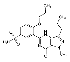 5-[2-propyloxy-5-(aminosulphonyl)phenyl]-1-methyl-3-propyl-1,6-dihydro-7H-pyrazolo(4,3-d)pyrimidine-7-one 319491-68-4