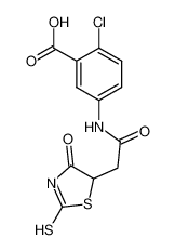 2-Chloro-5-{[(2-mercapto-4-oxo-4,5-dihydro-1,3-thiazol-5-yl)acetyl]amino}benzoic acid 1142206-91-4