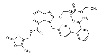 1449029-78-0 (5-methyl-2-oxo-1,3-dioxol-4-yl) methyl 2-ethoxy-1-[(2'-{N'-[(ethoxycarbonyl)oxy]carbamimidoyl}-biphenyl-4-yl)-methyl]-1H-benzimidazole-7-carboxylate