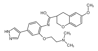 (3S)-N-[2-[2-(dimethylamino)ethoxy]-4-(1H-pyrazol-4-yl)phenyl]-6-methoxy-3,4-dihydro-2H-chromene-3-carboxamide 1273579-40-0