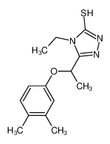 3-[1-(3,4-dimethylphenoxy)ethyl]-4-ethyl-1H-1,2,4-triazole-5-thione 588673-85-2