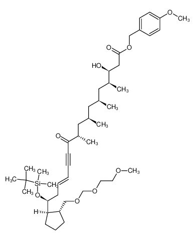 768395-35-3 4-methoxybenzyl (3S,4S,6S,8R,10S,17S,E)-17-((tert-butyldimethylsilyl)oxy)-3-hydroxy-17-((1R,2R)-2-(((2-methoxyethoxy)methoxy)methyl)cyclopentyl)-4,6,8,10-tetramethyl-11-oxoheptadec-14-en-12-ynoate