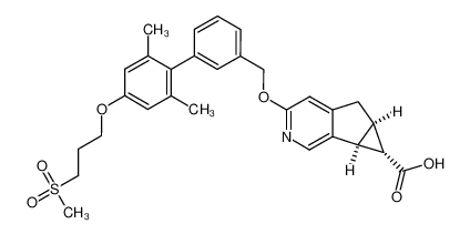 1544739-75-4 (5aR,6S,6aS)-ethyl 3-((2’,6’-dimethyl-4’-(3-(methylsulfonyl)propoxy)-[1,1‘-biphenyl]-3-yl)methoxy)-5,5a,6,6a-tetrahydrocyclopropa[4,5]cyclopenta[1,2-c]pyridine-6-carboxylic acid