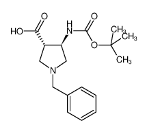 (3S,4R)-1-benzyl-4-[(2-methylpropan-2-yl)oxycarbonylamino]pyrrolidine-3-carboxylic acid 628725-28-0