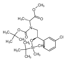 methyl (2R)-2-{(tert-butoxycarbonyl)[(2R)-2-{[tert-butyl(dimethyl)silyl]oxy}-2-(3-chlorophenyl)ethyl]amino}propanoate 174891-00-0