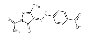 (4E)-3-methyl-4-[(4-nitrophenyl)hydrazinylidene]-5-oxopyrazole-1-carbothioamide 26179-01-1