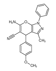53316-60-2 6-amino-4-(4-methoxyphenyl)-3-methyl-1-phenyl-4H-pyrano[2,3-c]pyrazole-5-carbonitrile