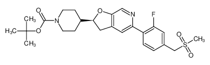 (S)-4-[5-(2-fluoro-4-methanesulfonylmethyl-phenyl)-2,3-dihydro-furo[2,3-c]pyridin-2-yl]-Piperidine-1-carboxylic acid tert-butyl ester 1382134-55-5