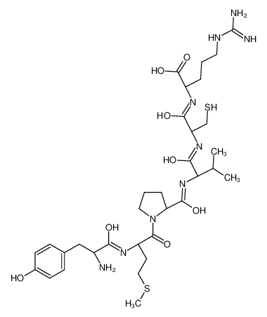 (2S)-2-[[(2R)-2-[[(2S)-2-[[(2S)-1-[(2S)-2-[[(2S)-2-amino-3-(4-hydroxyphenyl)propanoyl]amino]-4-methylsulfanylbutanoyl]pyrrolidine-2-carbonyl]amino]-3-methylbutanoyl]amino]-3-sulfanylpropanoyl]amino]-5-(diaminomethylideneamino)pentanoic acid 630104-44-8