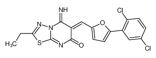 (6Z)-6-[[5-(2,5-dichlorophenyl)furan-2-yl]methylidene]-2-ethyl-5-imino-[1,3,4]thiadiazolo[3,2-a]pyrimidin-7-one 6178-36-5