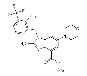 methyl 2-methyl-1-{[2-methyl-3-(trifluoromethyl)phenyl]methyl}-6-(4-morpholinyl)-1H-benzimidazole-4-carboxylate 1372540-24-3