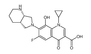 7-[(4aS,7aS)-1,2,3,4,4a,5,7,7a-octahydropyrrolo[3,4-b]pyridin-6-yl]-1-cyclopropyl-6-fluoro-8-hydroxy-4-oxoquinoline-3-carboxylic acid 721970-36-1