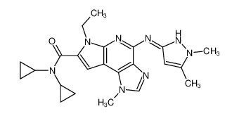 N,N-dicyclopropyl-4-(1,5-dimethyl-1H-pyrazol-3-ylamino)-6-ethyl-1-methyl-1,6-dihydroimidazo[4,5-d]pyrrolo[2,3-b]pyridine-7-carboxamide 1271022-90-2