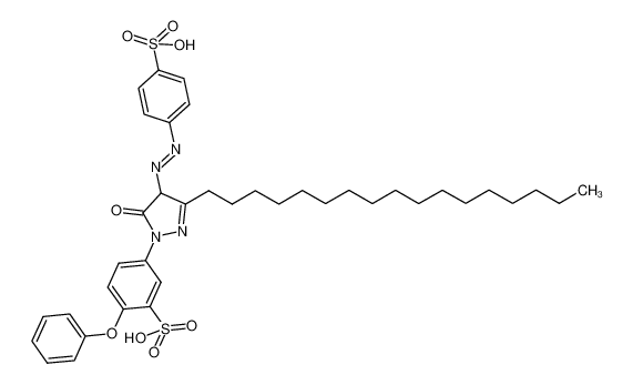 (E)-5-(3-heptadecyl-5-oxo-4-((4-sulfophenyl)diazenyl)-4,5-dihydro-1H-pyrazol-1-yl)-2-phenoxybenzenesulfonic acid 21528-59-6