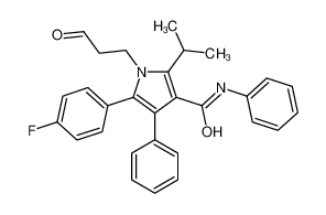 5-(4-氟-苯基)-2-异丙基-1-(3-氧代-丙基)-4-苯基-1H-吡咯-3-羧酸苯胺
