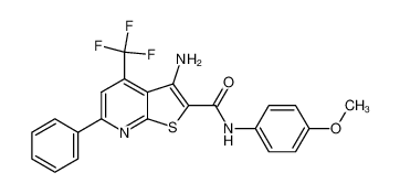 3-amino-6-phenyl-4-trifluoromethylthieno[2,3-b]pyridine-2-carboxylic acid (4-methoxyphenyl)amide