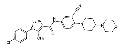 1-(4-氯苯基)-N-[3-氰基-4-[4-(4-吗啉基)-1-哌啶基]苯基]-5-甲基-1H-吡唑-4-甲酰胺