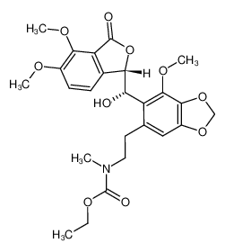 137575-69-0 spectrum, (-)-3-<<2-(β-N-ethoxycarbonyl-N-methylaminoethyl)-6-methoxy-4,5-methylenedioxyphenyl>hydroxymethyl>-6,7-dimethoxy-1(3H)-isobenzofuranone