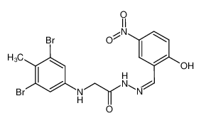 2-((3,5-dibromo-4-methylphenyl)amino)-N'-(2-hydroxy-5-nitrobenzylidene)acetohydrazide 325970-71-6