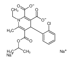 disodium,4-(2-chlorophenyl)-1-ethyl-6-methyl-5-propan-2-yloxycarbonyl-4H-pyridine-2,3-dicarboxylate 114290-51-6