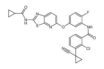 2-chloro-3-(1-cyanocyclopropyl)-N-(5-((2-(cyclopropanecarboxamido)thiazolo[5,4-b]pyridin-5-yl)oxy)-2-fluorophenyl)benzamide