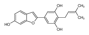 桑辛素 C; 5-(6-羟基-2-苯并呋喃基)-2-(3-甲基-2-丁烯基)-1,3-苯二醇