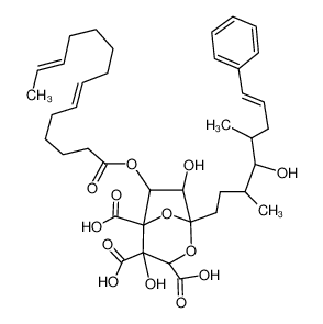 (7S)-2,7-脱水-3,4-二-C-羧基-8,9,10,12,13-五脱氧-10-亚甲基-12-(苯基甲基)-L-赤式-L-甘油-D-阿卓-7-十三碳酮-7,4-呋喃并音波酸11-乙酸酯5-[(2E,4S,6S)-4,6-二甲基-2-辛烯酸酯]