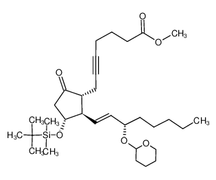 92134-17-3 spectrum, 5,6-didehydro-11-O-(tert-butyldimethylsilyl)-15-O-(tetrahydropyran-2-yl)PGE2 methyl ester