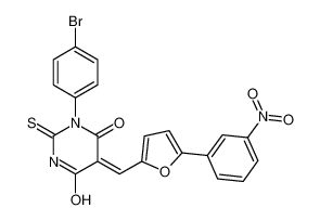 (5E)-1-(4-bromophenyl)-5-[[5-(3-nitrophenyl)furan-2-yl]methylidene]-2-sulfanylidene-1,3-diazinane-4,6-dione 6016-72-4