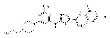 N-(2-氯-4-羟基-6-甲基苯基)-2-({6-[4-(2-羟基乙基)-1-哌嗪基]-2-甲基-4-嘧啶基}氨基)-1,3-噻唑-5-甲酰胺