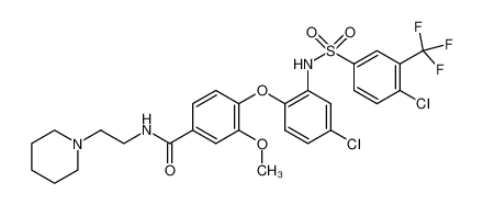 4-(4-chloro-2-((4-chloro-3-(trifluoromethyl)phenyl)sulfonamido)phenoxy)-3-methoxy-N-(2-(piperidin-1-yl)ethyl)benzamide